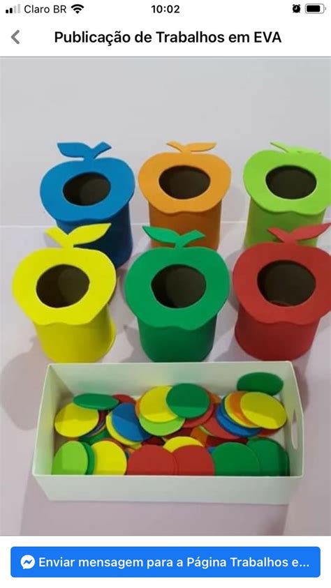 several different colored toilet paper rolls in a box with the words, rubicacio de trablos em eva