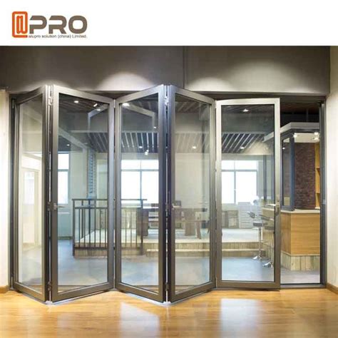 Modern Design Aluminium Folding Stacking Doors For Residential House Vertical bifold door double ...