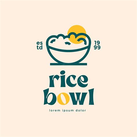 Premium Vector | Restaurant logo rice bowl vector