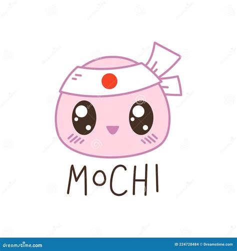 Mochi Cake with a Headband and a Smile. Japanese Dessert Mochi Stock ...