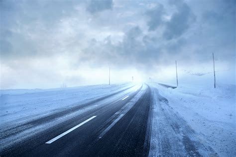 Road Covered With Snow Storm Winter Season 4k 5k Wallpaper,HD Nature ...