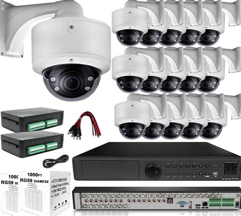 16 Camera BNC Coax Security System : (1) 32 Channel 8MP HD DVR + (16) 2.8-12mm Dome Cameras + (2 ...