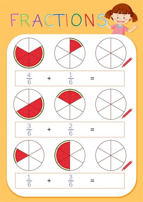 A math fractions worksheet | Fractions worksheets, Math fractions worksheets, Math fractions