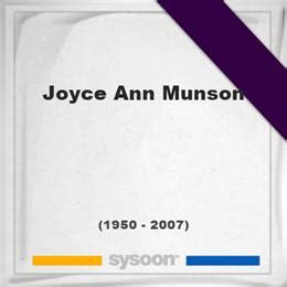 Joyce Ann Munson (1950-2007) *56, Grave #36593241 - Sysoon