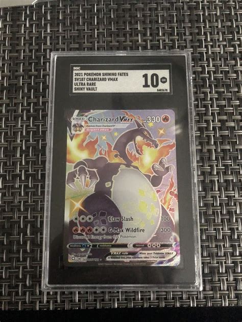 Mavin | 2021 Pokemon Shining Fates Charizard VMAX SV107 Shiny Vault Ultra Rare SGC 10 GM