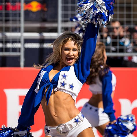 Dallas Cowboys Cheerleaders performing at the Formula 1 United States Grand Prix at the Circuit ...