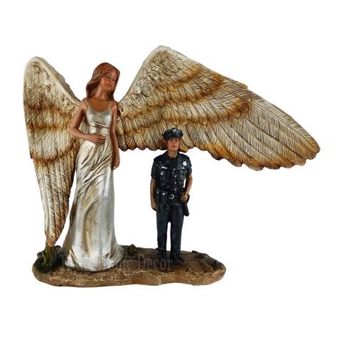 Policeman Winged Guardian Angel Statue Religious Decor Hand | Etsy