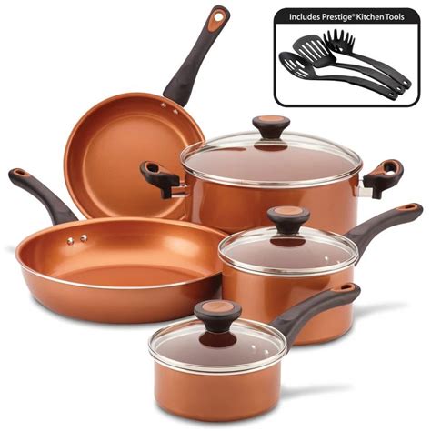 Copper Ceramic Nonstick Cookware Set – FarberwareCookware in 2020 | Ceramic cookware set, Copper ...