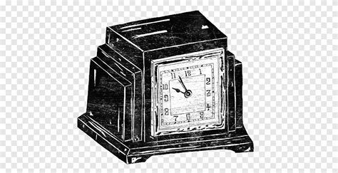 8, black and white mantle clock at 09:56 illustration, png | PNGEgg