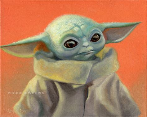 Grogu, baby Yoda fan art – Veronica Winters Painting