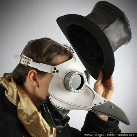 White Steampunk Plague Doctor Mask For Sale - Costume Cosplay