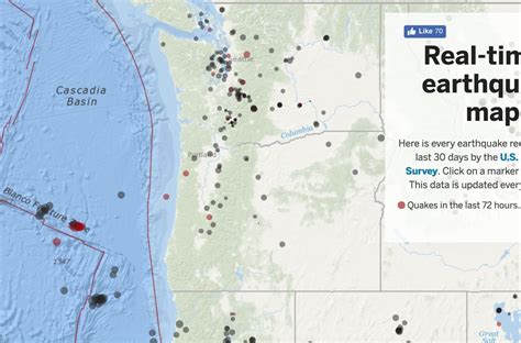 Real-time earthquake map for Oregon and West Coast - oregonlive.com