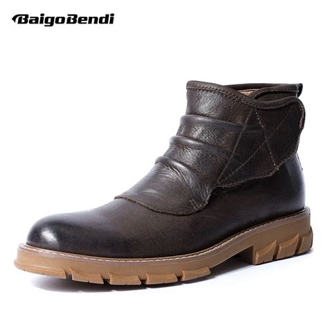 Aliexpress.com : Buy Hight End Men Pleated Chelsea Boots Genuine ...