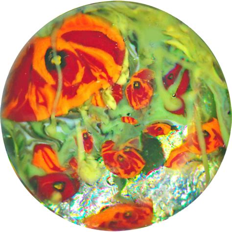 Button--Modern Glass Paperweight Poppies--Medium ~ Copyright rclarner
