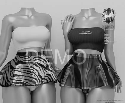 Second Life Marketplace - KYMILE - Stacy Top, Skirt & Thong - DEMO