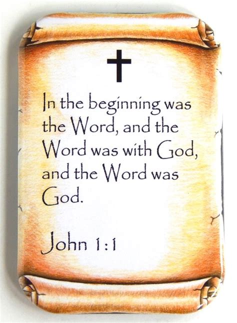 John 1:1 Bible Verse Fridge Magnet 2 x 3 inches