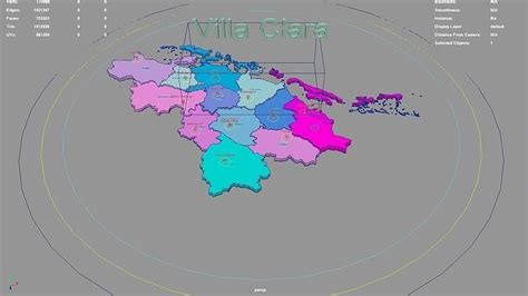 Villa Clara Cuba map region geography political geographic 3D model ...