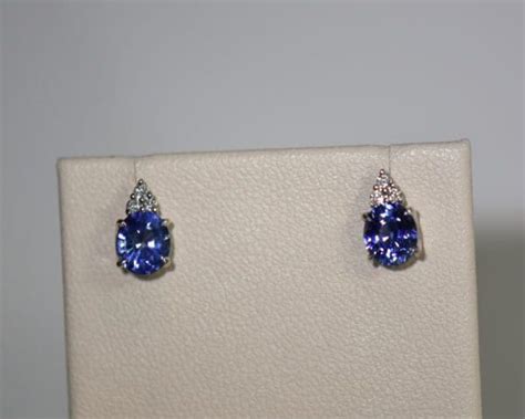 Ceylon Cornflower Blue Sapphire & Diamond Stud Earrings