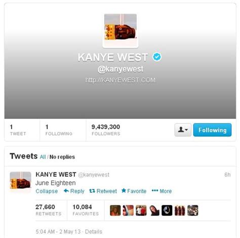 Kanye West tweets 'June Eighteen,' deletes all the rest