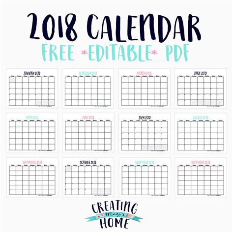 Printable Monthly Calendar Pdf - Calendar Templates