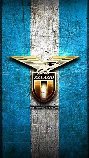 Download wallpapers Lazio FC, golden logo, Serie A, blue metal ...