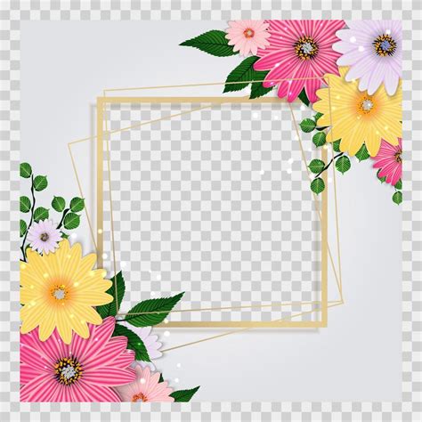 Cute Background with Frame and Flowers Collection 3503092 Vector Art at ...