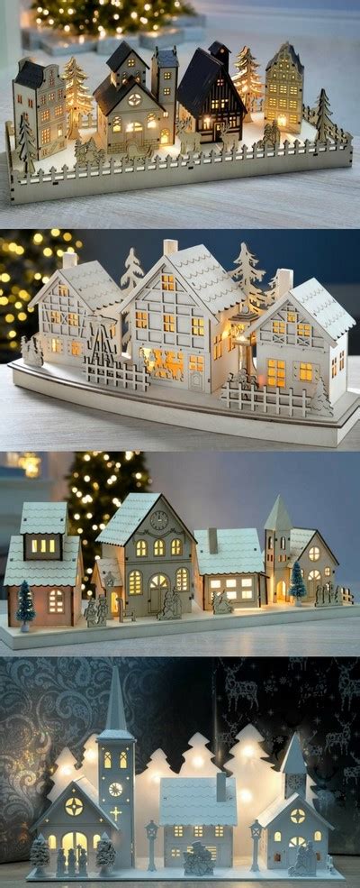 Wooden Christmas Village Scenes - Christmas Villages