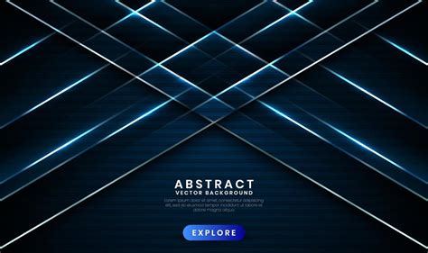 Geometric navy blue 3d abstract background with metallic lines effect 3078795 Vector Art at Vecteezy