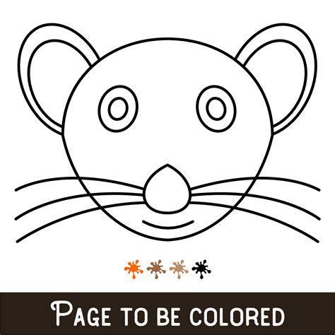 Funny Mouse Face to be colored, the coloring book for preschool kids with easy educational ...