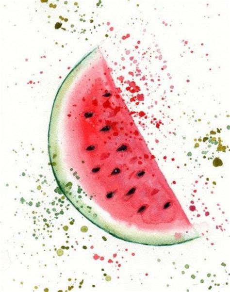 Watermelon Watercolor Print Painting Illustration - Etsy