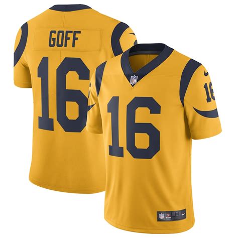 Nike Jared Goff Los Angeles Rams Gold Vapor Untouchable Color Rush ...