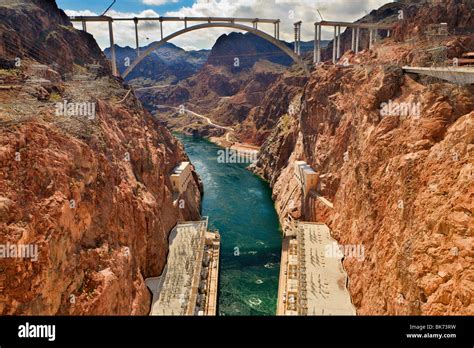 Construction of new bridge near the world famous Hoover Dam-Boulder ...