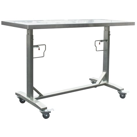 Sportsman Series Stainless Steel Adjustable Height Work Table With Rolling Locking Casters ...