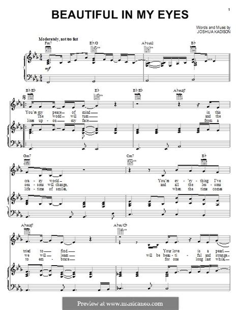 Beautiful in My Eyes by J. Kadison - sheet music on MusicaNeo