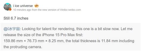 iPhone 15 Pro Max Screen Size and Body Dimensions Revealed