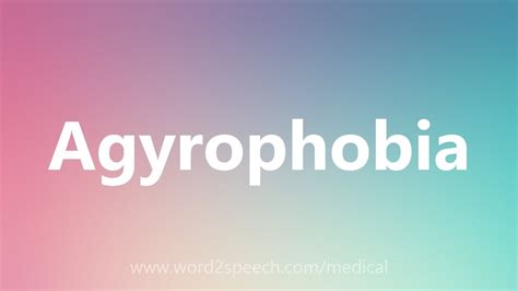 Agyrophobia - Medical Definition - YouTube