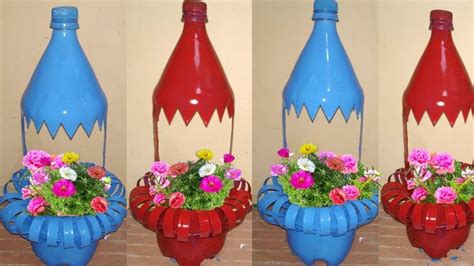 Recycled Plastic Bottle Flower Pots