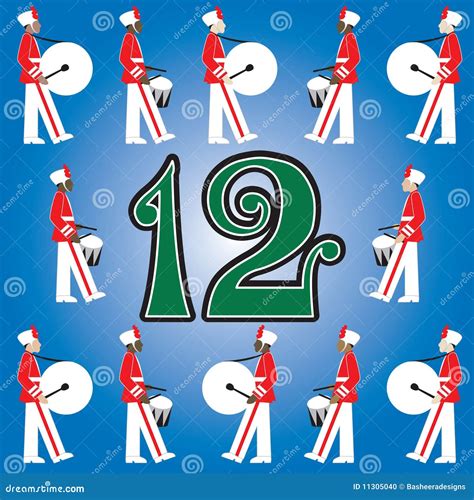 12th Day of Christmas stock vector. Illustration of diversity - 11305040