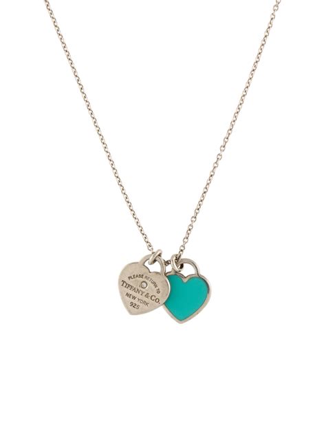 Tiffany & Co. Tiffany Blue® Double Heart Tag Pendant Necklace - Sterling Silver Pendant Necklace ...