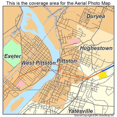 Aerial Photography Map of Pittston, PA Pennsylvania