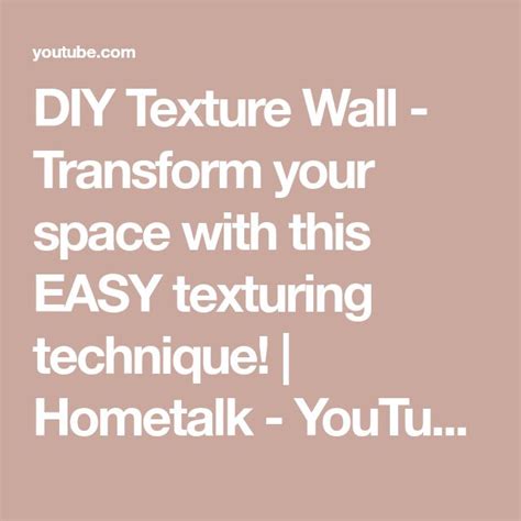 DIY Texture Wall - Transform your space with this EASY texturing ...