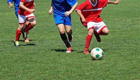 Kids are playing soccer stock image. Image of soccer - 61791677