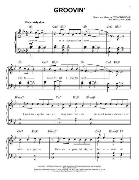 Groovin' | Sheet Music Direct