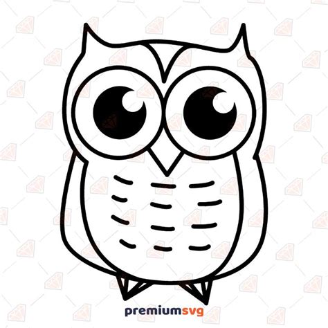 Simple Owl SVG, Owl Drawing Vector Files | PremiumSVG