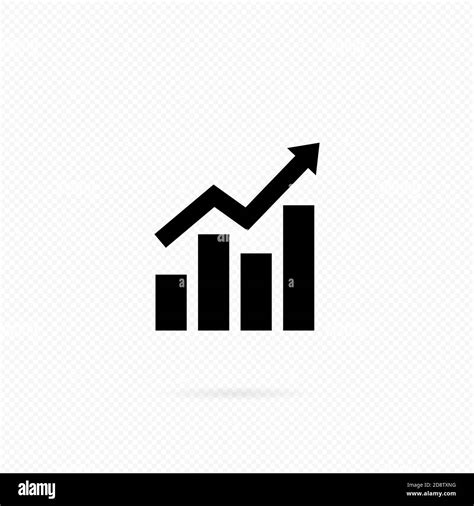 Growing bars graphic with rising arrow. Growing graph icon in black. Bar chart. Infographic ...