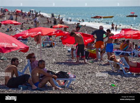 Black Sea beach in Batumi, Georgia Stock Photo - Alamy