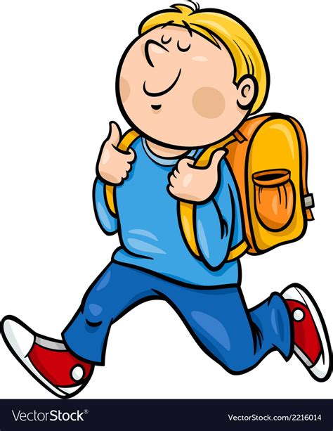 Boy grade student cartoon Royalty Free Vector Image