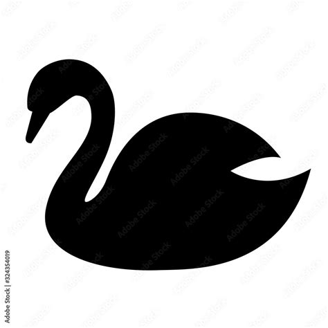 Swan silhouette vector icon Stock Vector | Adobe Stock