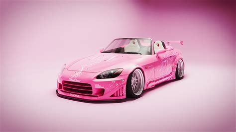 SWiZ CGi Digital Art Artwork Vehicle Car Pink Cars Cabriolet 2 Fast 2 Furious Studio Minimalism ...