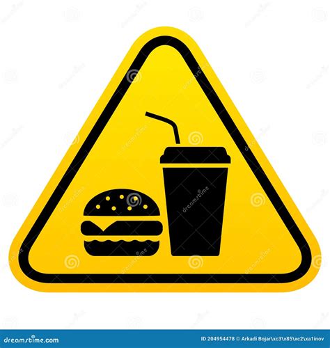 Unhealthy Food Warning Sign Stock Vector - Illustration of concept, dangerous: 204954478